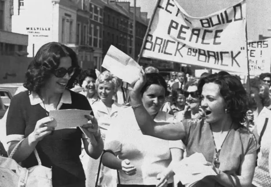 Peace People campaigners 
Bettmann/Bettmann Archive